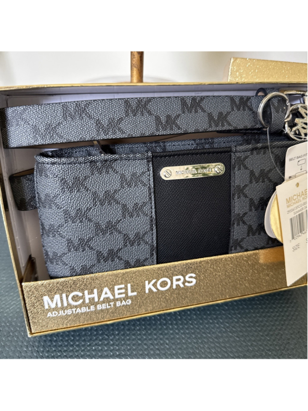 Michael Kors Belt Bag Fanny Pack Jet Set MK Logo Small Medium Black Grey NWT